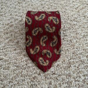 Bill Blass Black Label Paisley Tie Silk Red 3.75x60 Classic Formal Made‎ in USA
